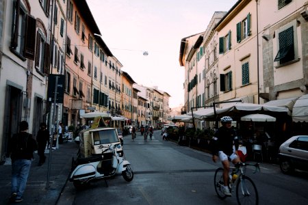 STREET SCENE IN PISA TUSCANY photo