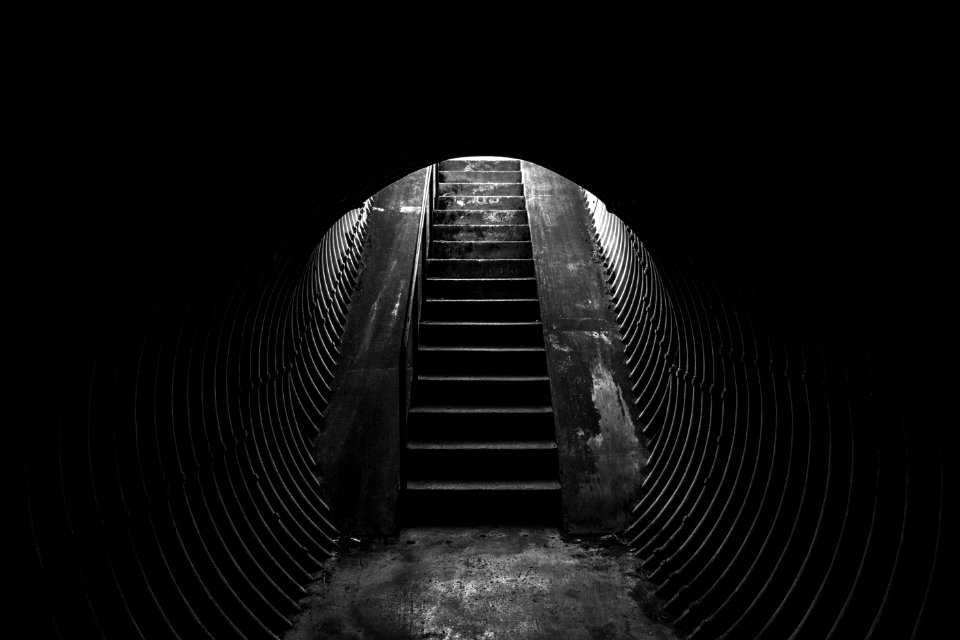Stairs Flash Photography Style Black-and-white
