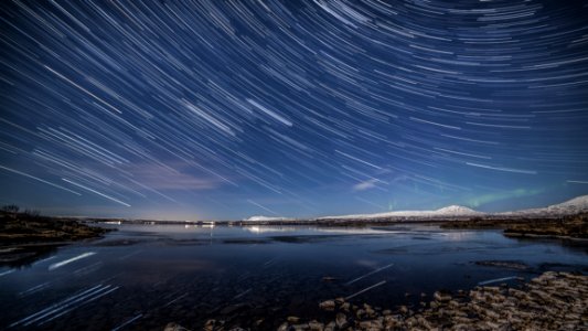 Star Trails Over Waterfront
