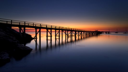 Sunset Over Wooden Pier