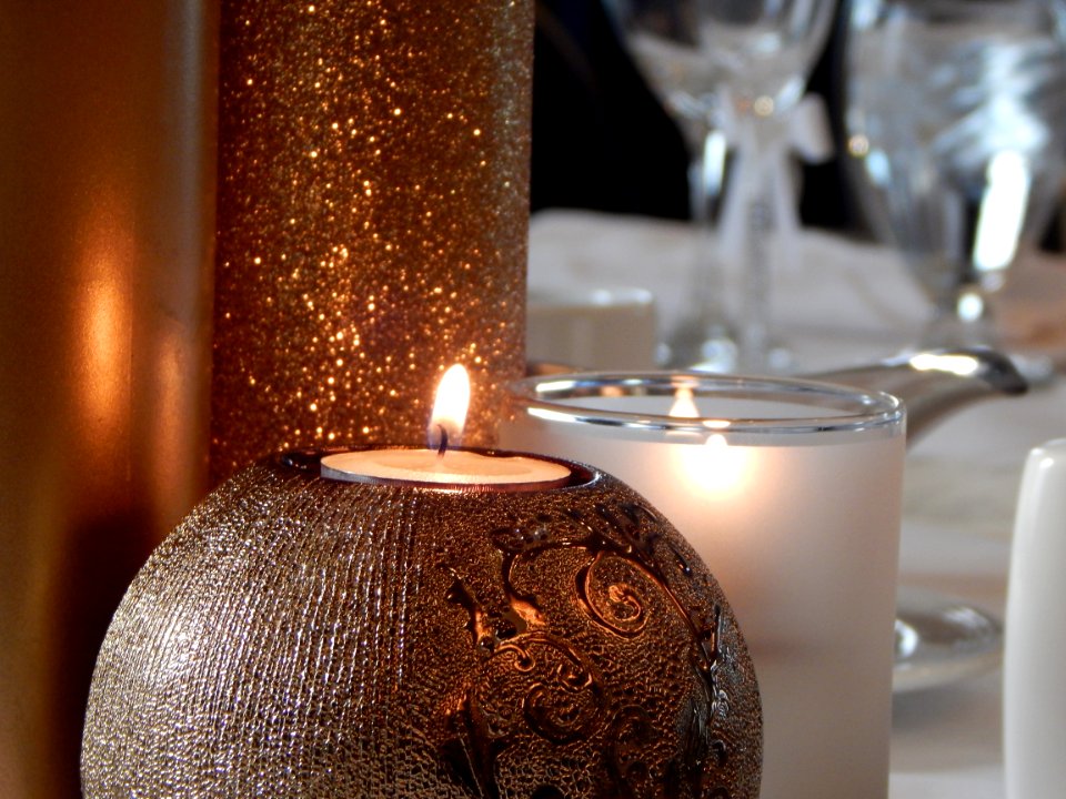 Lighting Candle Glass Decor