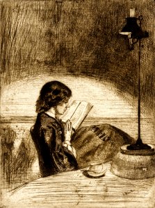 Reading By Lamplight photo