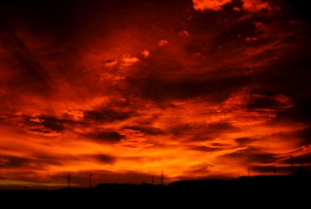 Sky Red Sky At Morning Afterglow Dawn