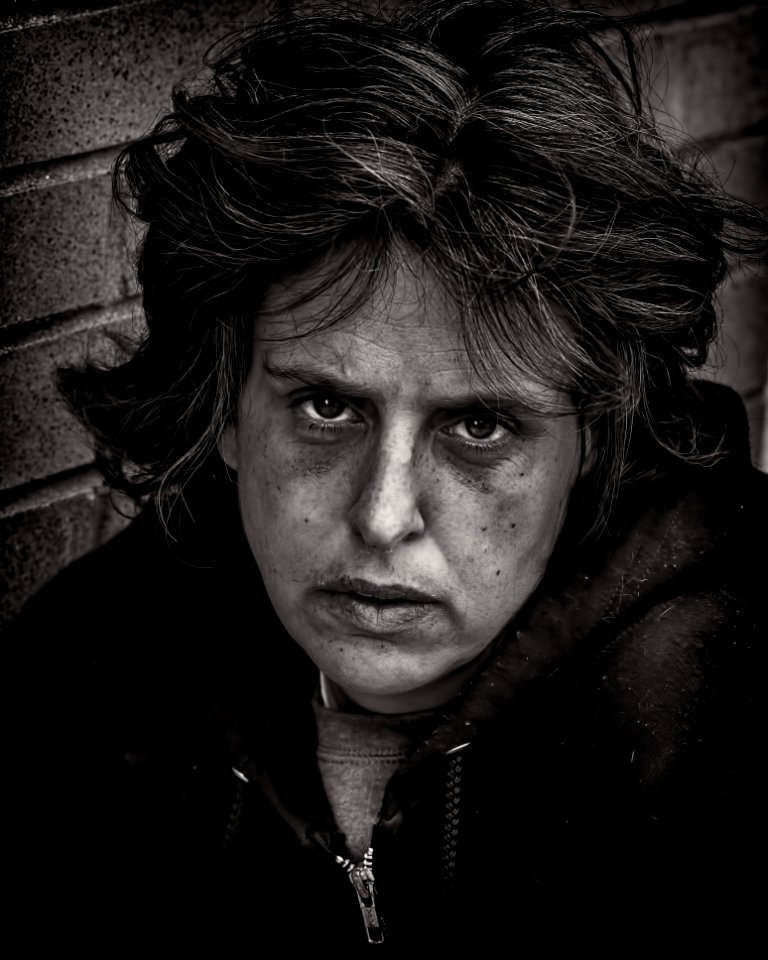 Face Black Person Black And White