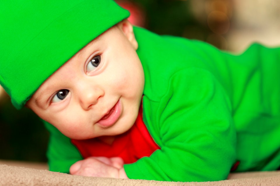 Child Green Face Red