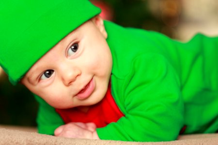 Child Green Face Red