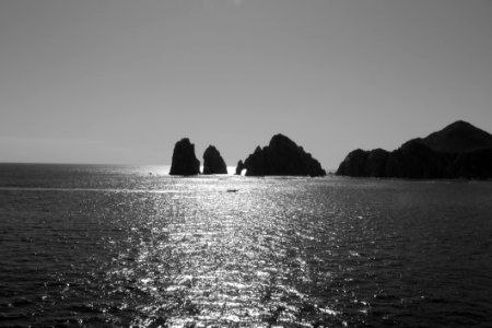 Sea Coastal And Oceanic Landforms Black And White Body Of Water photo