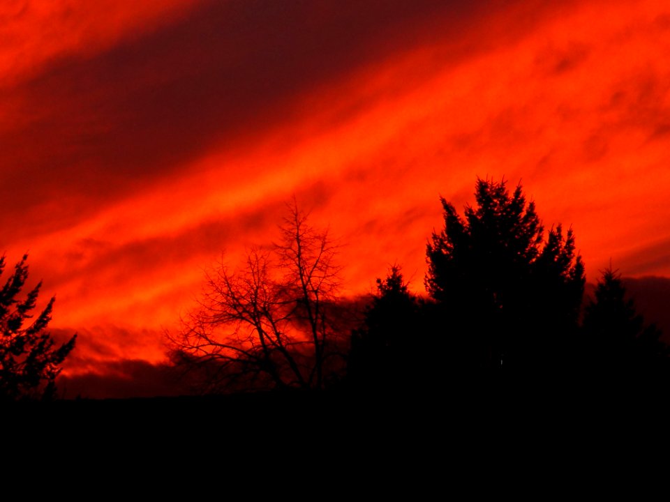 Sky Red Sky At Morning Afterglow Nature