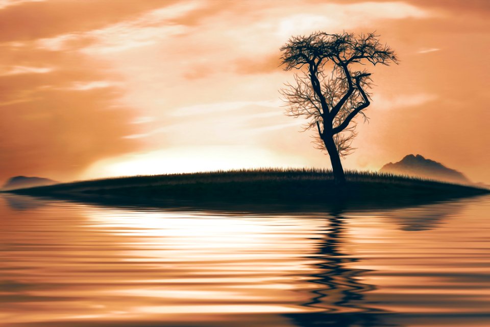 Sky Water Reflection Calm
