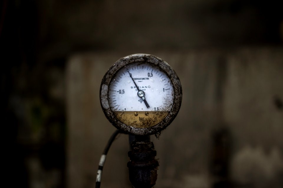 Close Up Gauge Measuring Instrument Clock