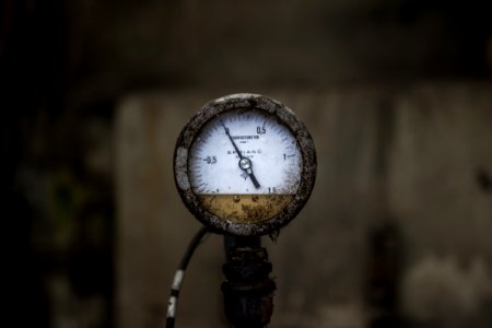 Close Up Gauge Measuring Instrument Clock photo