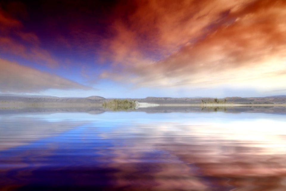 Sky Reflection Water Horizon