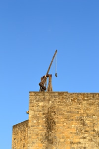 Medieval castle stone wall medieval weapon photo