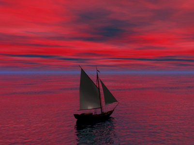Calm Sky Sailboat Sail