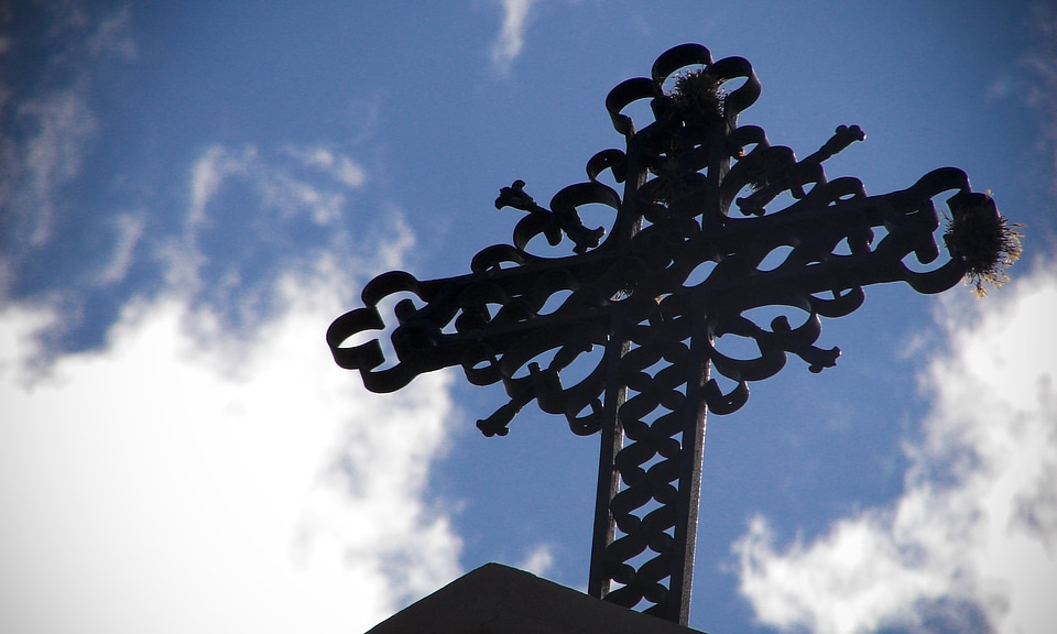 Clouds cemetery church