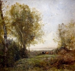 Le Matin Gardeuse De Vaches Camille Corot Entre 1865 Et 1870