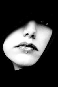 Lip Face Black Black And White photo