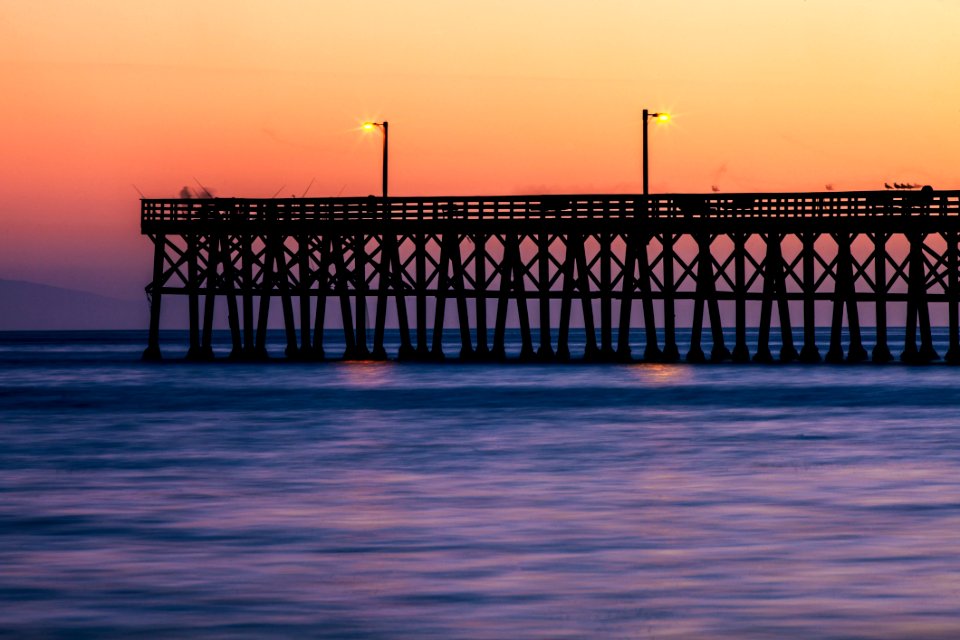 Pier Sunset Sunrise Sea