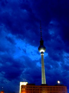 Berlin Fernsehturm At Night photo