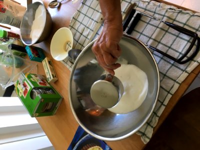 Measuring Out Sugar For Peach Jam