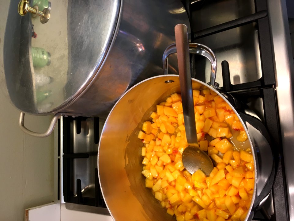 Stirring Cooked Peaches