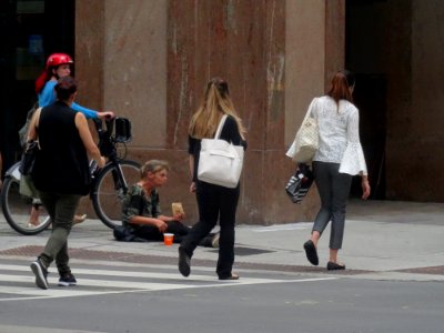 Passersby Ignore A Panhandler At Yonge And Richmond 2017 08 22 -a photo