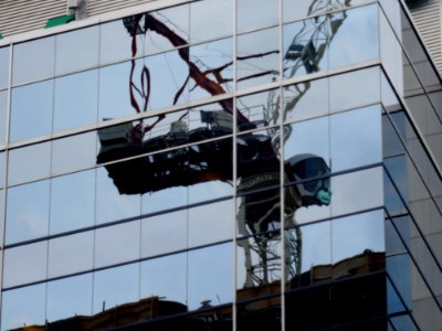 Reflection Of The Construction Crane At Massey Tower On Yonge Street 2017 08 22 -h