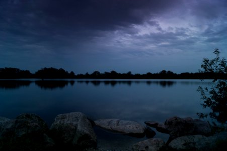 Lake At Cloudy Sunset photo
