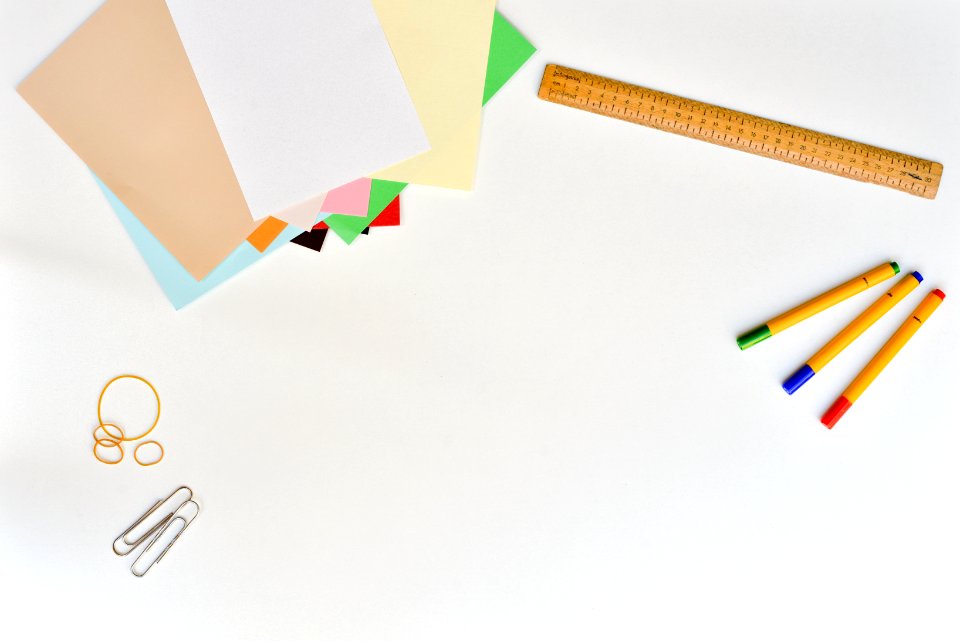 Mixed Stationaary On White Desk