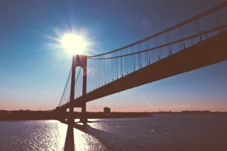 New York Bridge At Sunset