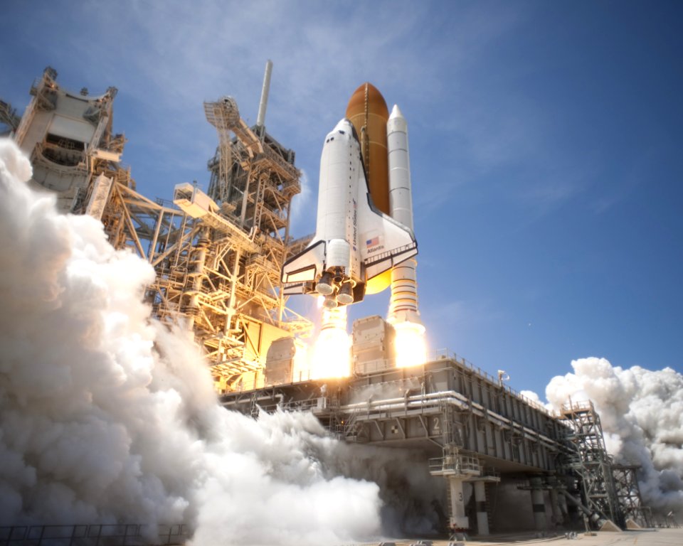 Space Shuttle Start And Take Off