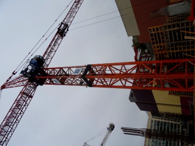 A Homeless Guy Climbed This Crane At Jarvis And Dundas On 2017-08-02 To Protest Building Luxury Condos Not Affordable Homes -a photo
