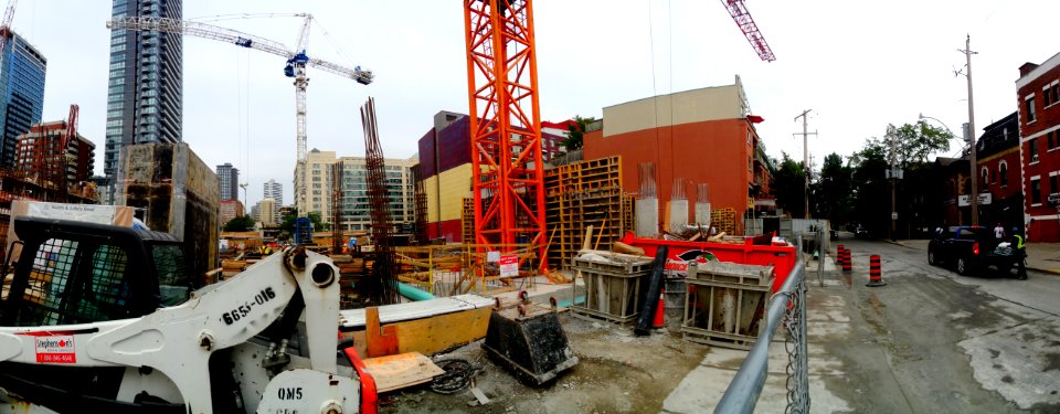 A Homeless Guy Climbed This Crane At Jarvis And Dundas On 2017-08-02 To Protest Building Luxury Condos Not Affordable Homes -f
