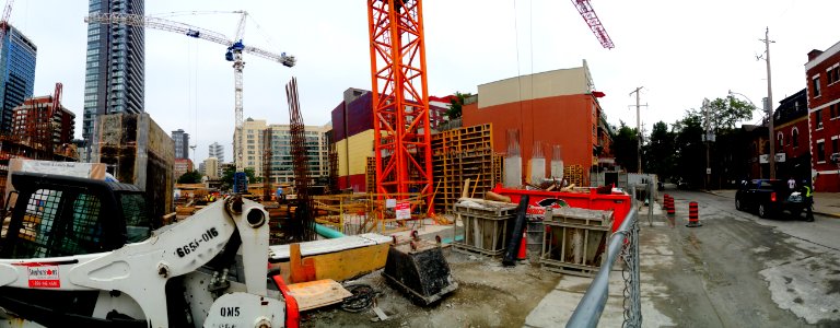 A Homeless Guy Climbed This Crane At Jarvis And Dundas On 2017-08-02 To Protest Building Luxury Condos Not Affordable Homes -f