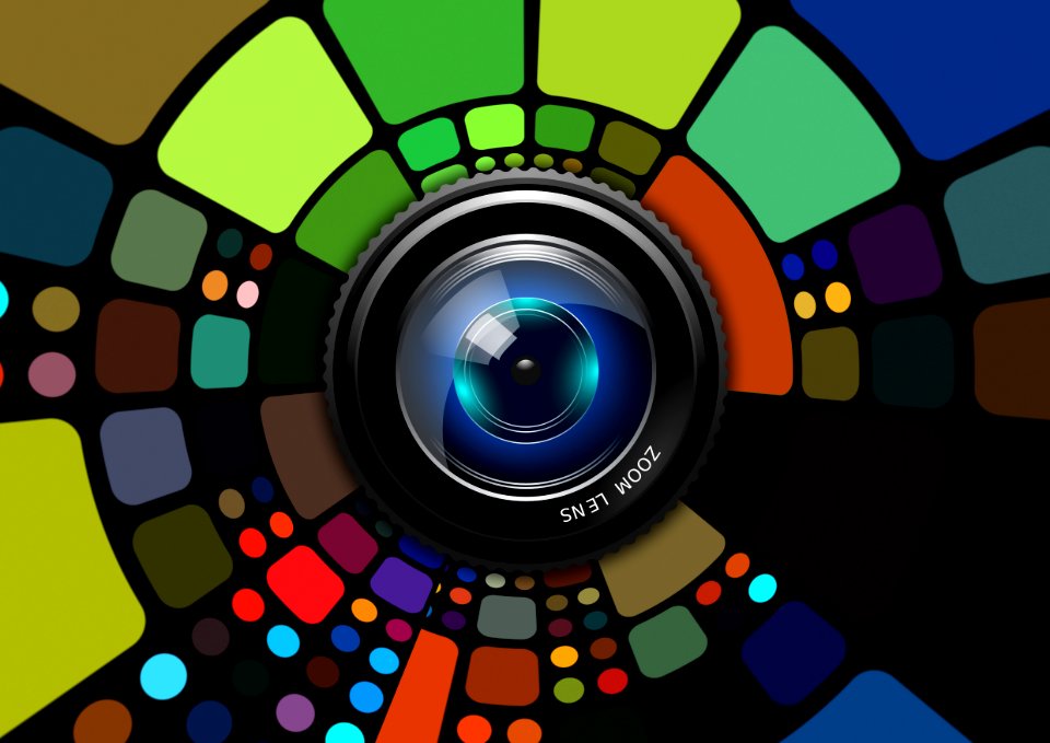 Technology Circle Design Stained Glass