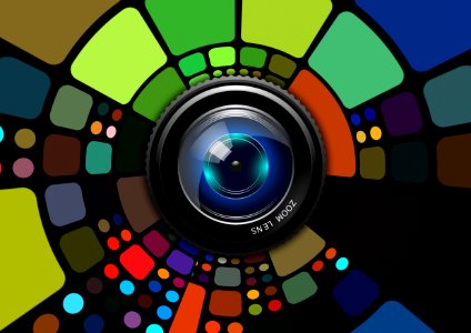 Technology Circle Design Stained Glass photo