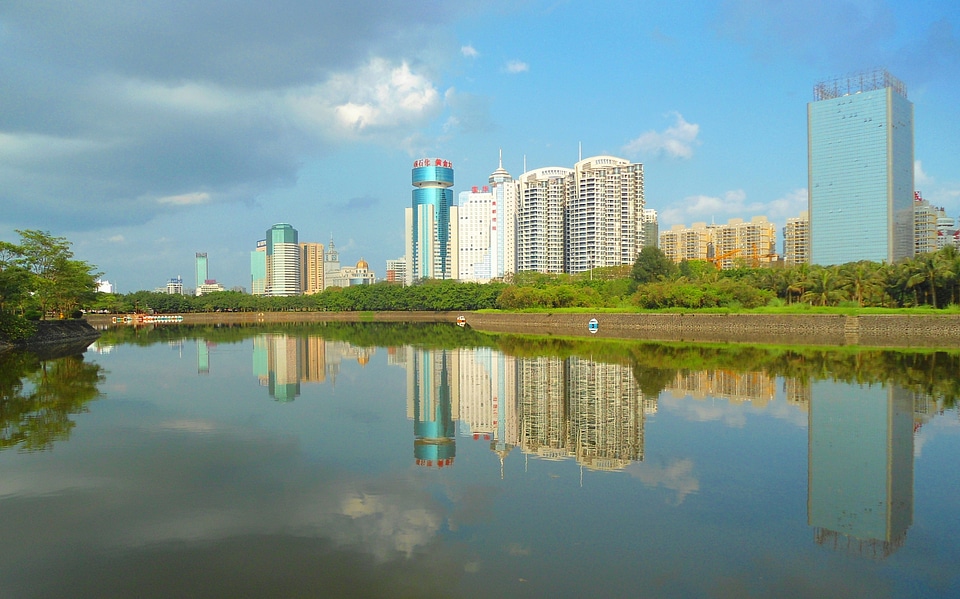 City skyline skyscrapers photo