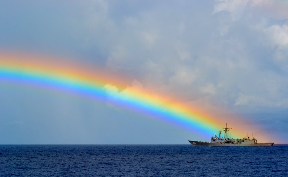 Rainbow Sky Sea Horizon