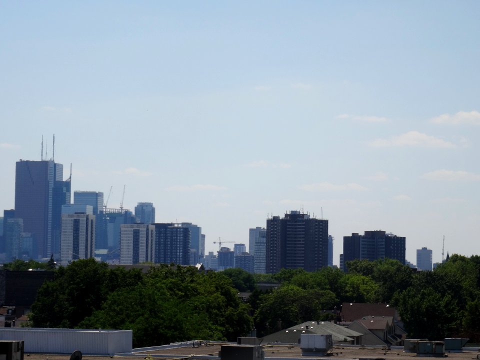 Details Of Distant Downtown Toronto From The Pape Footbridge Over The Railway Tracks 2016 06 1 (3)