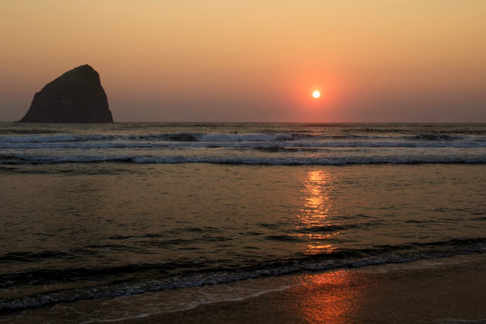 Sunset Haystack Rock Cape Kiwanda Oregon