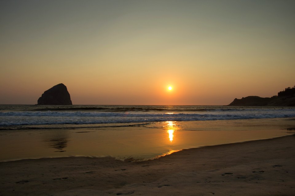 Golden Sunset At Cape Kiwanda Oregon