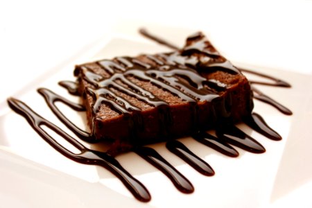 Chocolate Dessert Chocolate Brownie Chocolate Syrup photo
