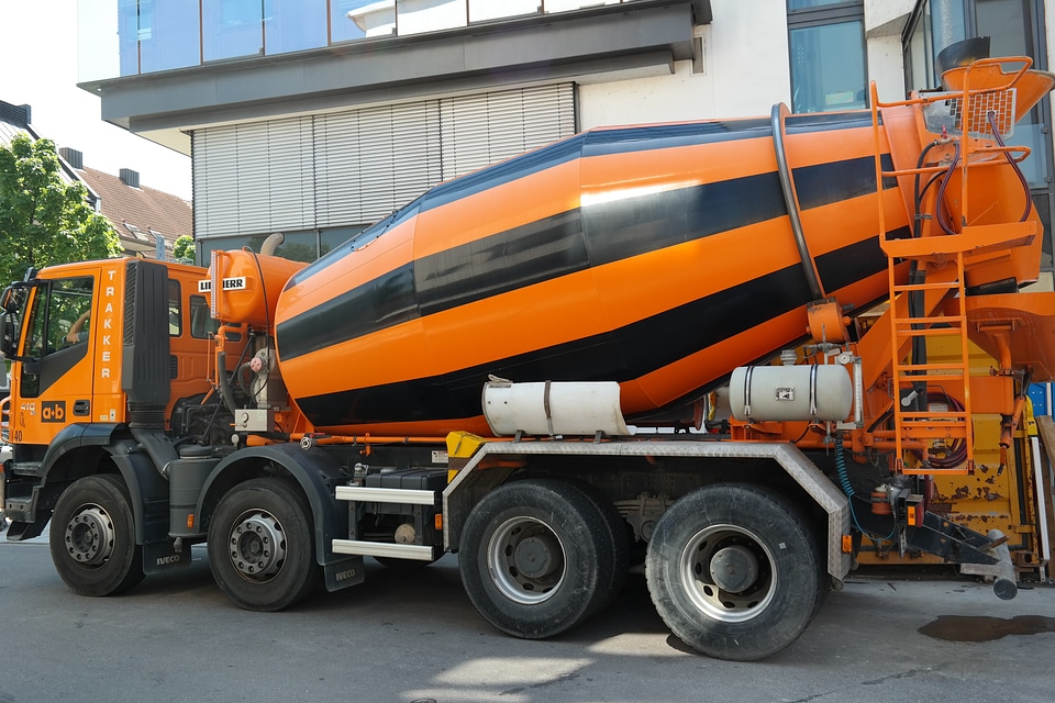 Construction work concrete site