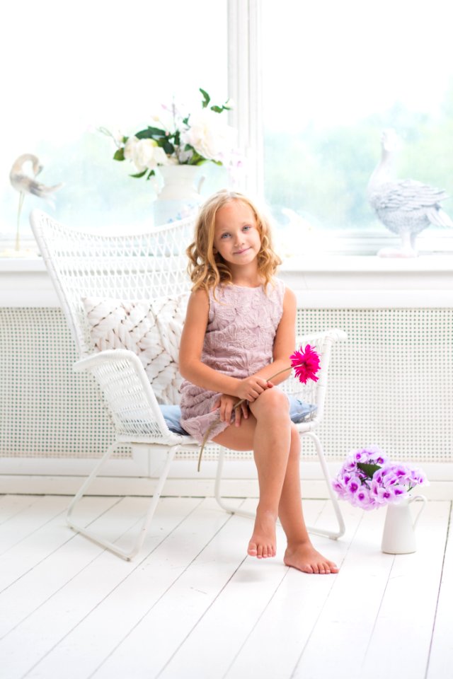Photograph Pink Human Hair Color Sitting