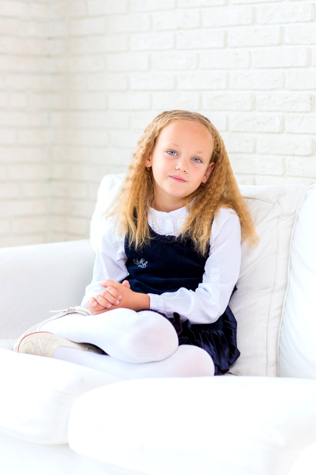Sitting Human Hair Color Girl Child