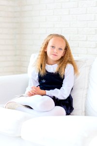 Sitting Human Hair Color Girl Child photo