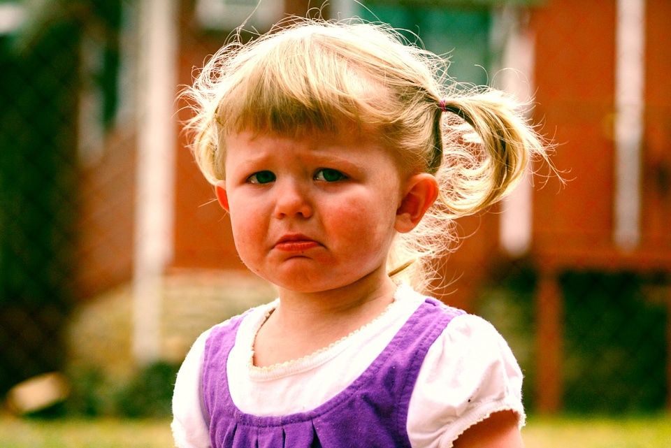 Pouting temper tantrum toddlers