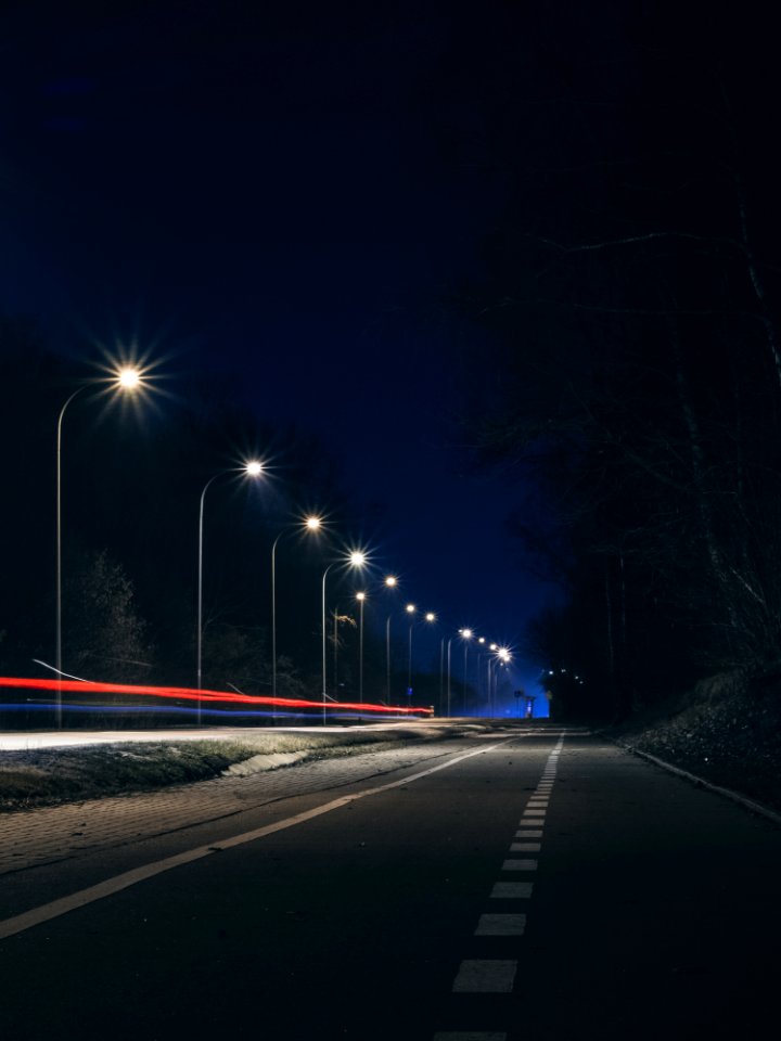 Street Night Driving Cars