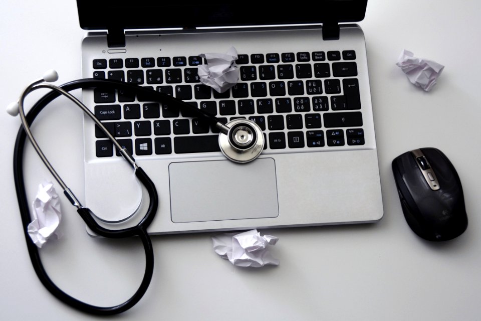 Laptop With Stethoscope photo