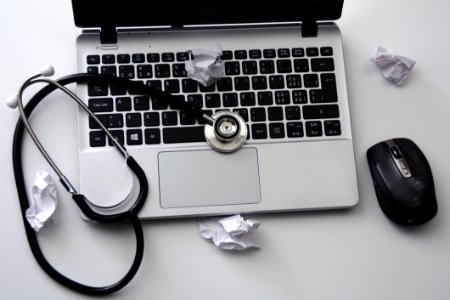 Laptop With Stethoscope